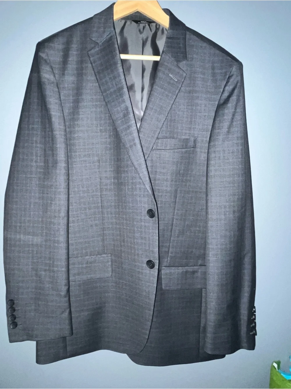 Men's Charcoal Gray Two-Button Blazer